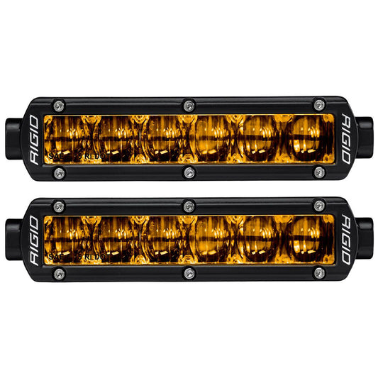 Rigid amber LED light bars for off-road vehicle lighting, durable black housing, SAE/DOT compliant