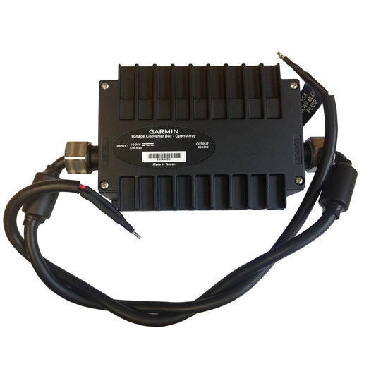 Garmin Voltage Converter Box for marine electronics, 10-36V input, 35V DC output, with fused wiring