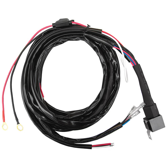 Coiled automotive wiring harness with connectors for car audio or electrical installation