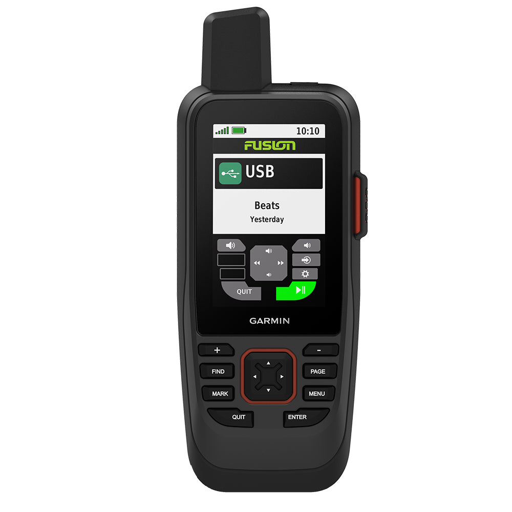 Garmin inReach Mini 2 satellite communicator with USB music playback display