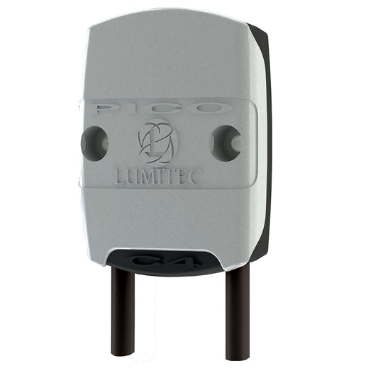 Lumitec Pico C4 marine LED light with sleek silver housing and black accents