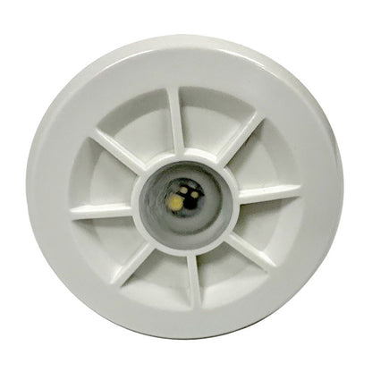 White LED puck light with starburst design, ideal for auto or residential lighting installs