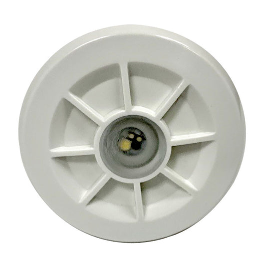 White LED puck light with starburst design, ideal for auto or residential lighting installs