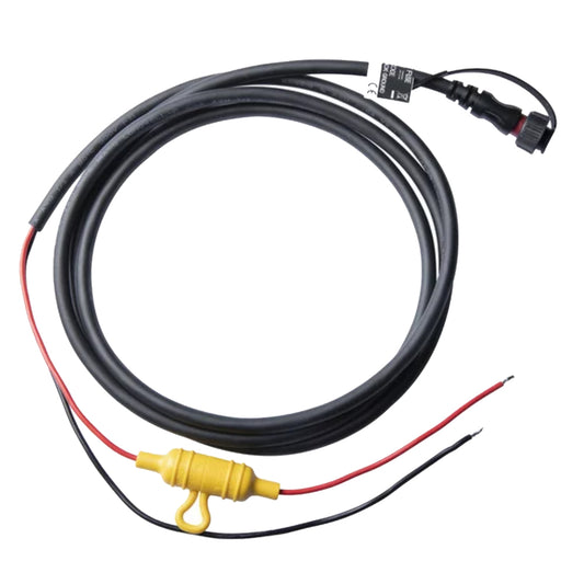 Black power cable with yellow fuse holder and red/black wires for car audio installation