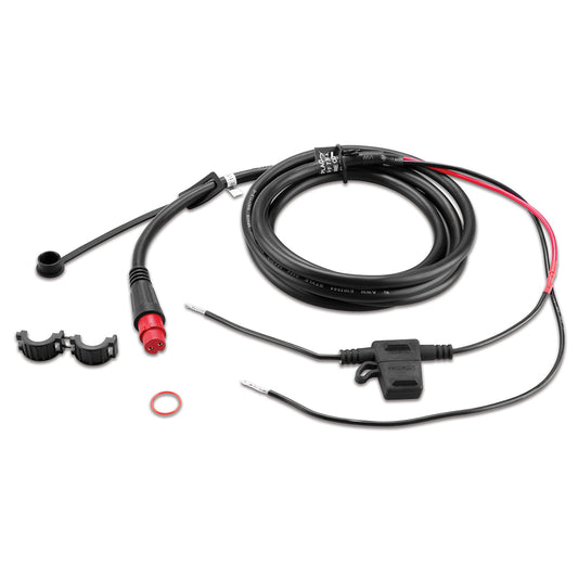 Black and red audio wiring harness with connectors and clamps for car audio installation