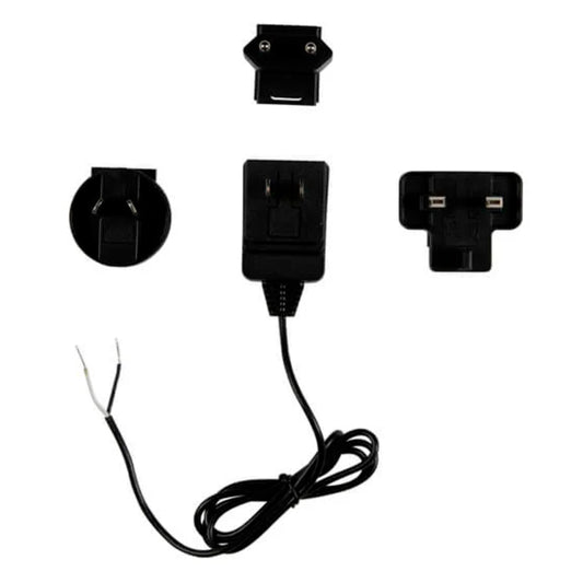 Black car audio power adapter kit with multiple plug heads and wiring for JL Audio Alpine installs