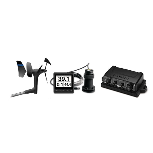 Garmin marine weather station with wind sensor, display, and control box for boating navigation