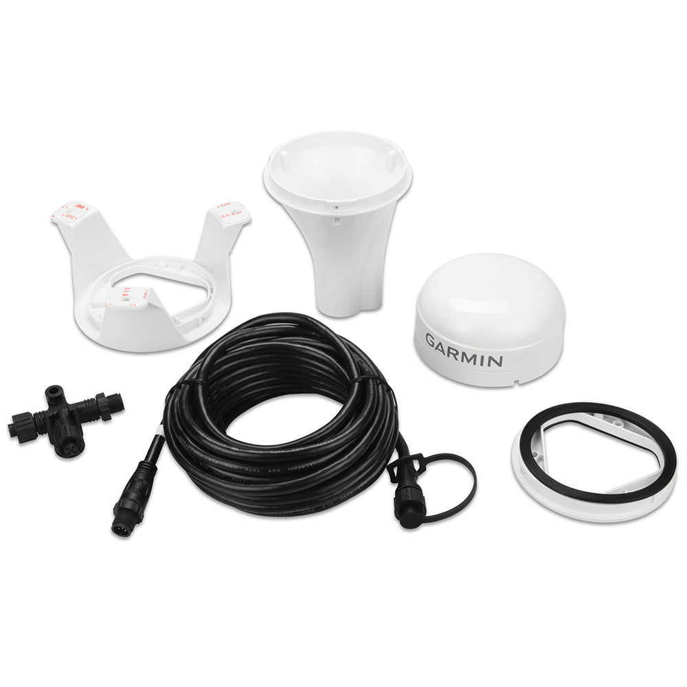 Garmin marine GPS antenna kit with mounting hardware and cable for boat navigation systems