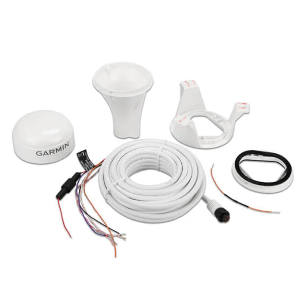 Garmin marine GPS antenna kit with mounting hardware and cable for boat navigation systems