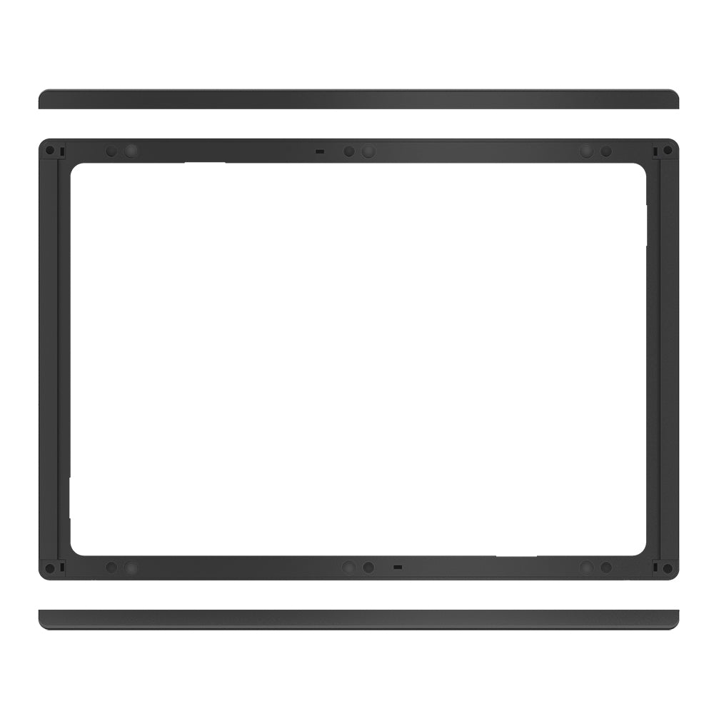 Black car audio dash kit frame for custom stereo installation