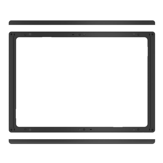 Black car audio dash kit frame for custom stereo installation