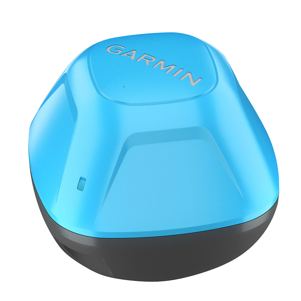 Blue Garmin marine device with sleek design for boating navigation and audio integration