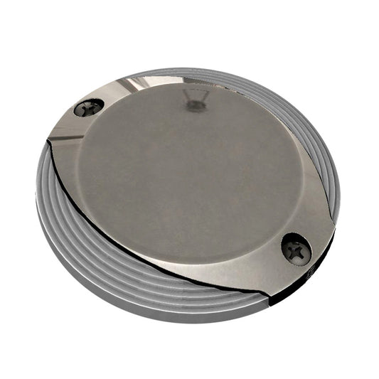 Chrome round car audio speaker trim ring with screw holes, sleek automotive styling accessory