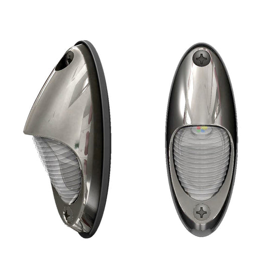 Chrome marine LED navigation lights with sleek design for boat safety and style