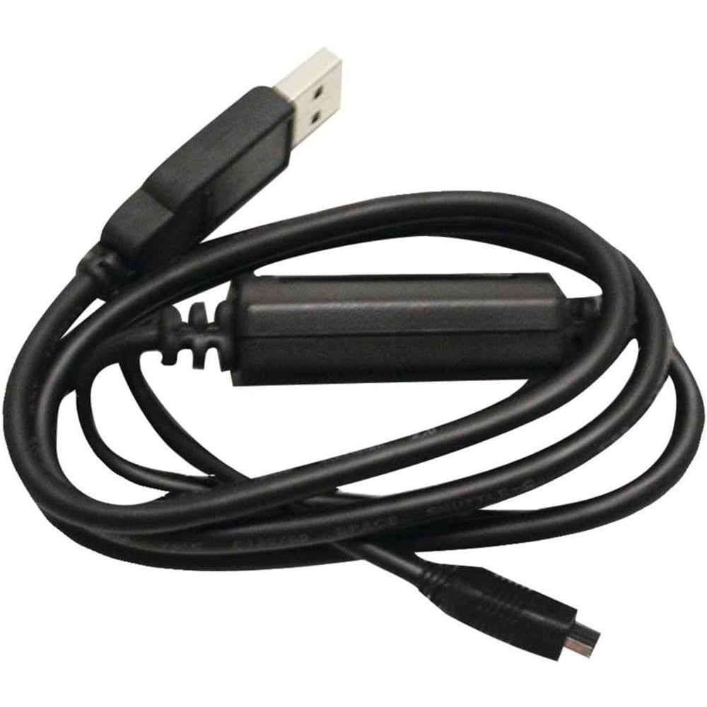 Black USB to micro USB cable with inline power adapter for car audio systems