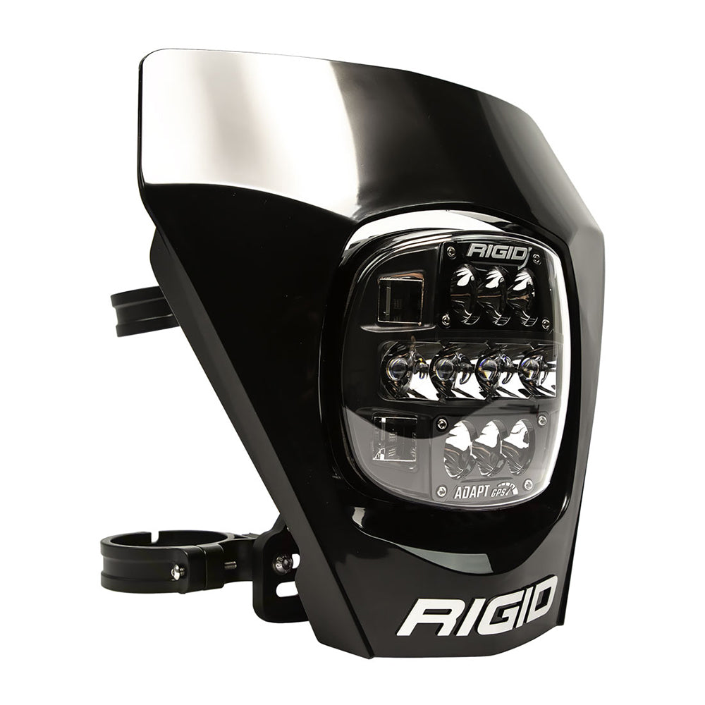 Rigid ADAPT GPS LED light with black housing and clear lens, designed for off-road vehicle lighting.