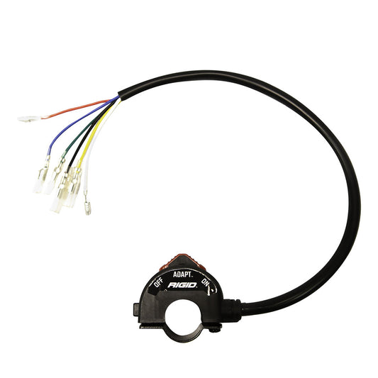 Rigid Industries LED light bar switch with multi-color wiring harness for off-road vehicle installation