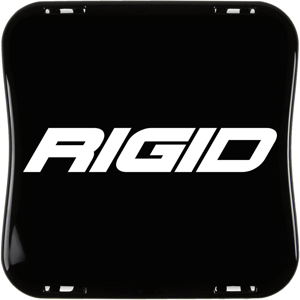 Rigid Industries black square LED light with white logo, durable off-road lighting solution