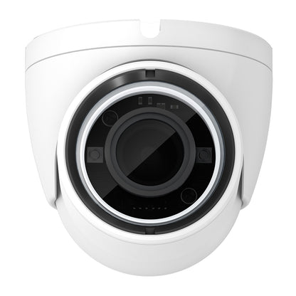 White dome security camera with night vision for home or business surveillance
