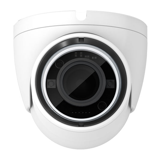 White dome security camera with night vision for home or business surveillance