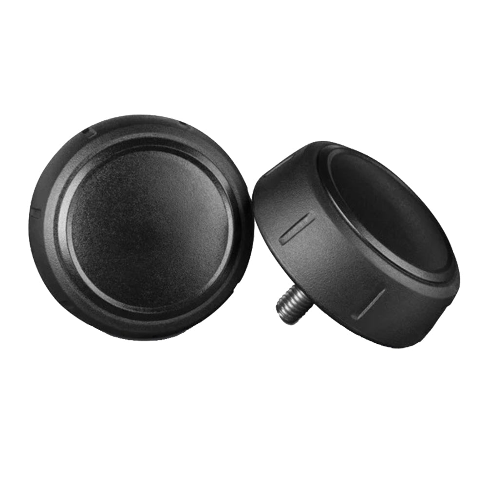 Black car audio speaker mounts with threaded base for secure installation