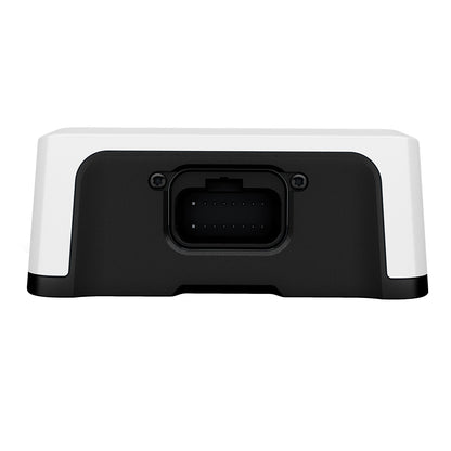 White and black OBD2 diagnostic tool with 16-pin connector for vehicle scanning and auto repair