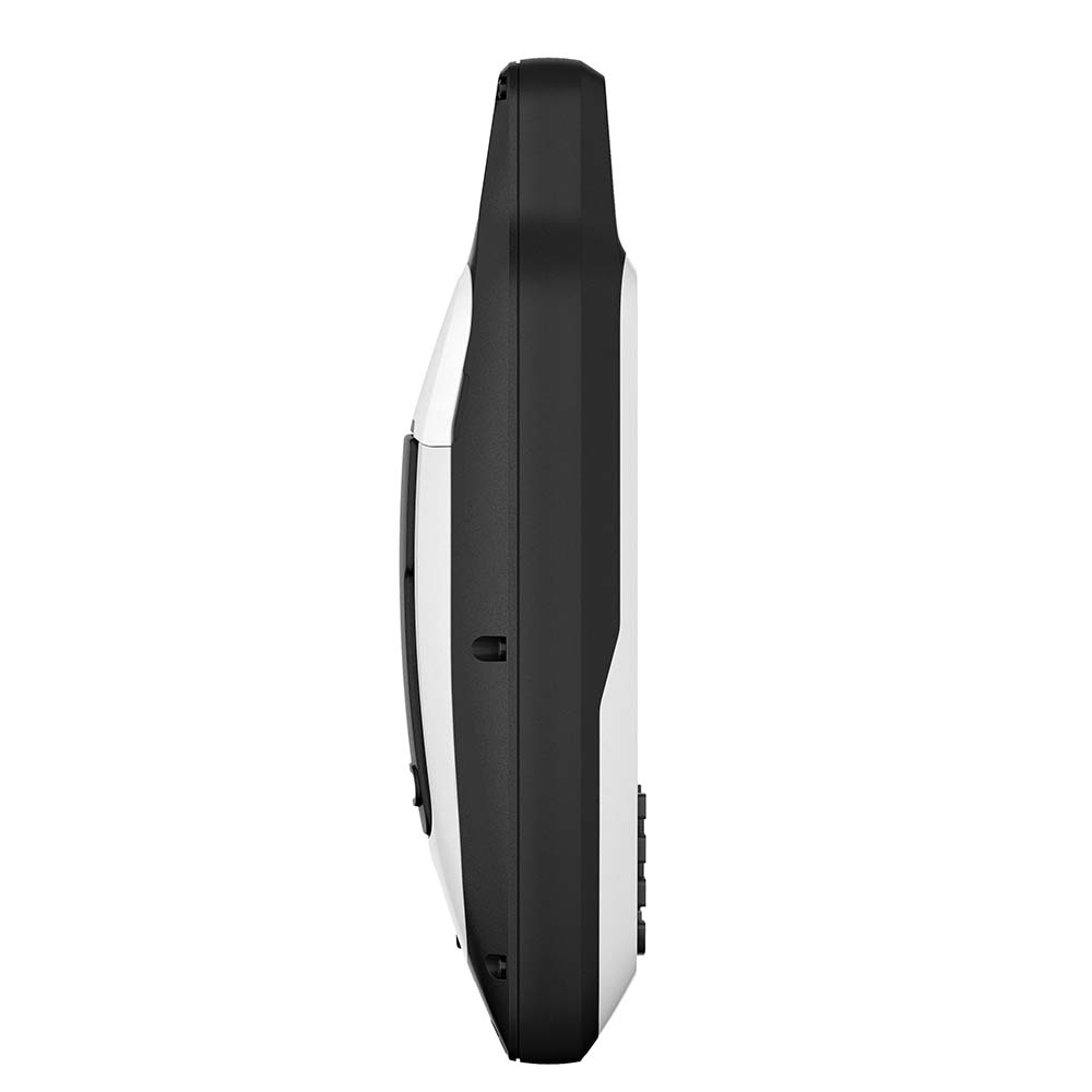 Side view of sleek black and white car audio amplifier with compact design