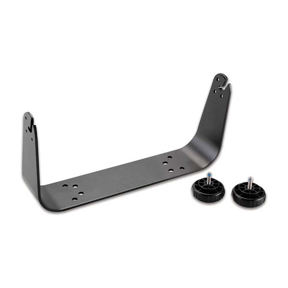 Black metal subwoofer mounting bracket with included hardware for car audio installation