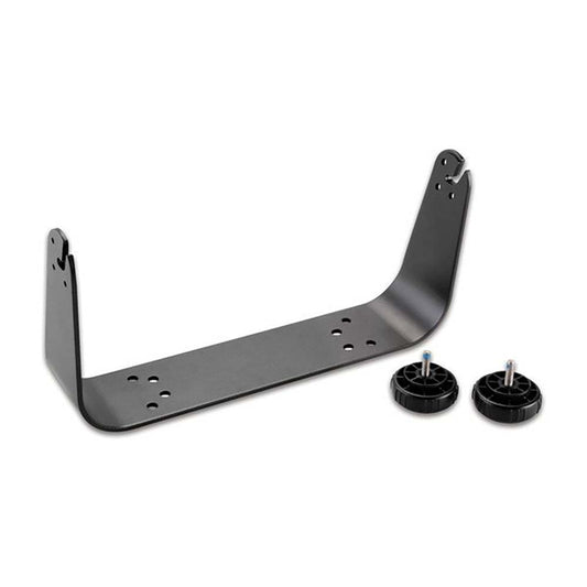 Black metal subwoofer mounting bracket with included hardware for car audio installation