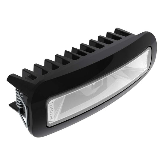Lumitec marine LED light with black housing and cooling fins for boat lighting
