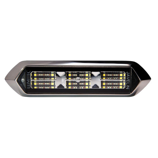 Lumitec Javelin marine LED light with sleek black housing and bright LED arrays for boat illumination