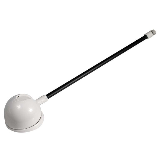 White dome-style car antenna with black cable for auto audio installation