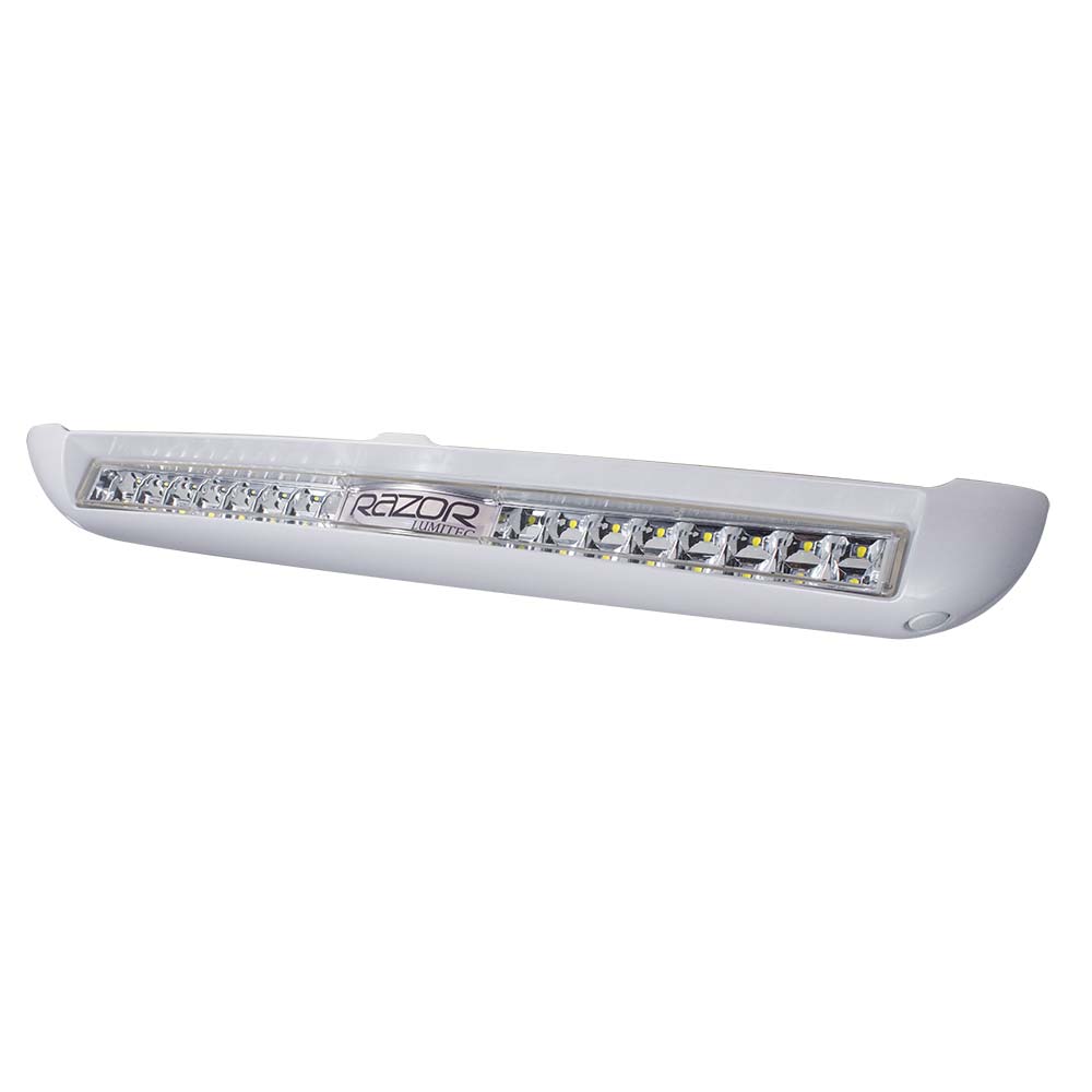 Razor LumiTec LED light bar for auto or marine use, sleek white housing with bright diodes