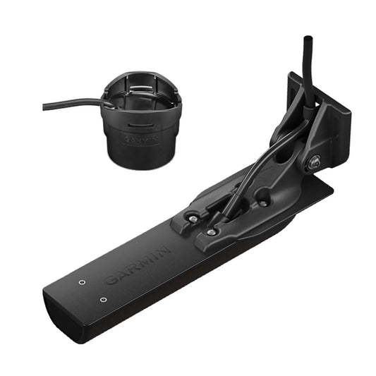 Garmin marine transducer with cup mount, black waterproof sonar sensor for boat fish finder installation