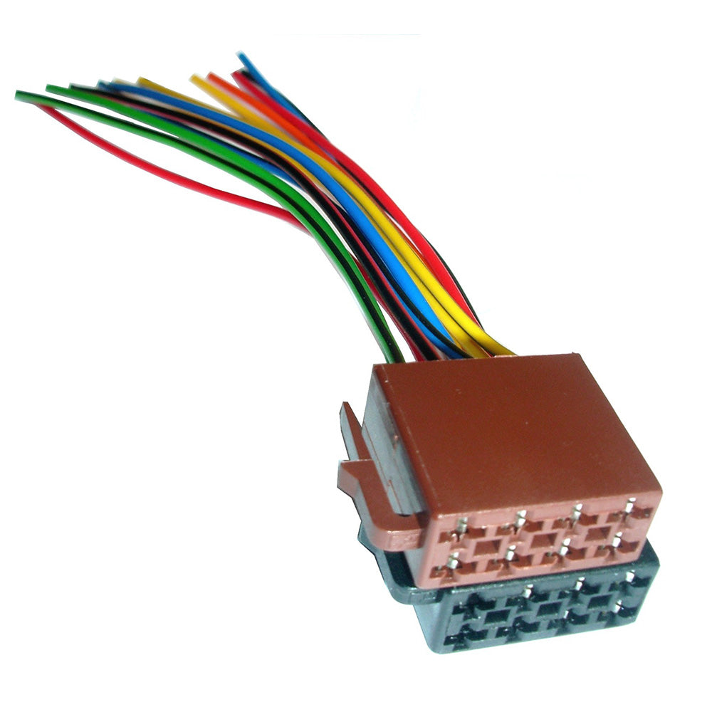 Multi-color wiring harness with dual connectors for car audio installation
