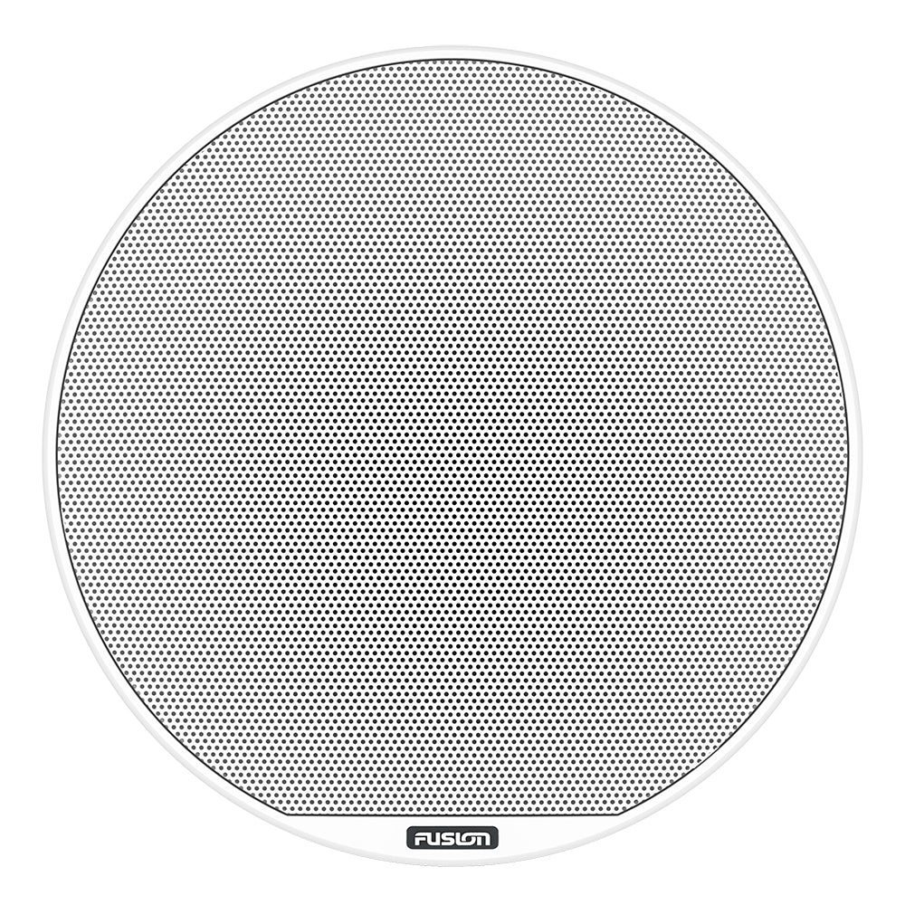 Fusion marine speaker with perforated grille, ideal for boat audio systems and outdoor installations