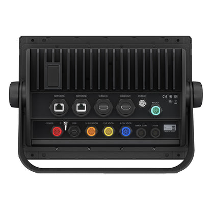Rear panel of professional audio/video device with HDMI, USB, XDCR, and network ports for commercial installation