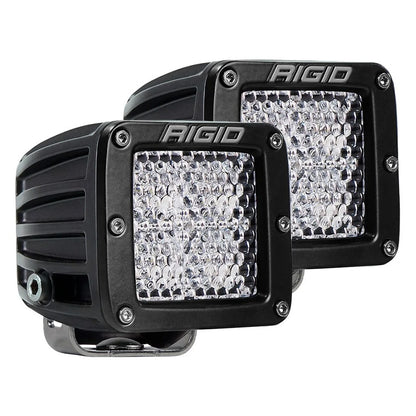 Rigid LED off-road lights for truck, SUV, or Jeep; durable black housing with bright array