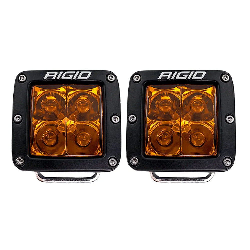 Rigid amber LED off-road lights for vehicle illumination and styling
